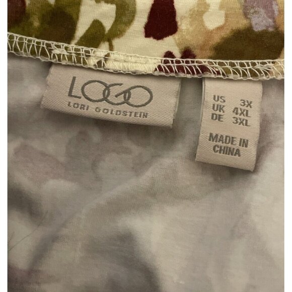 LOGO by Lori Goldstein 3X Floral Button Up Cardigan Lace Trim V Neck Pockets - Picture 4 of 7